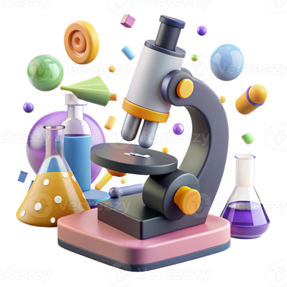 impressive artistic Microscope Laboratory Equipment Cutout for Scientific Research authentic png