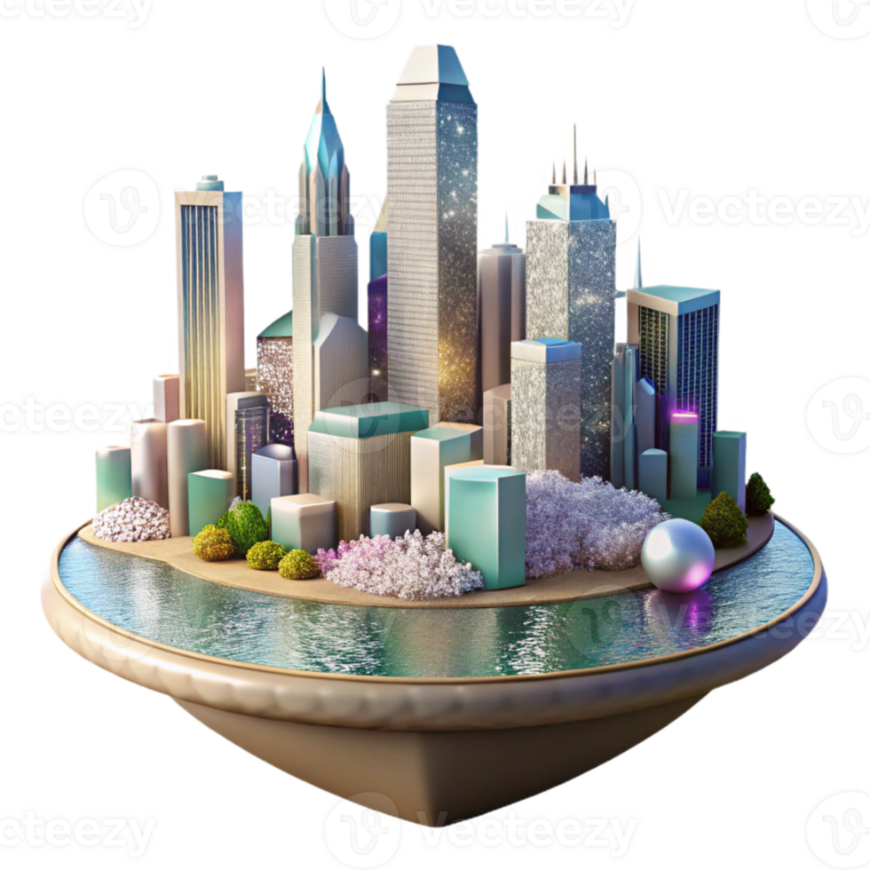 magnificent modern Milwaukee Skyline Lake Michigan View Isolated for Wisconsin Tourism detailed png