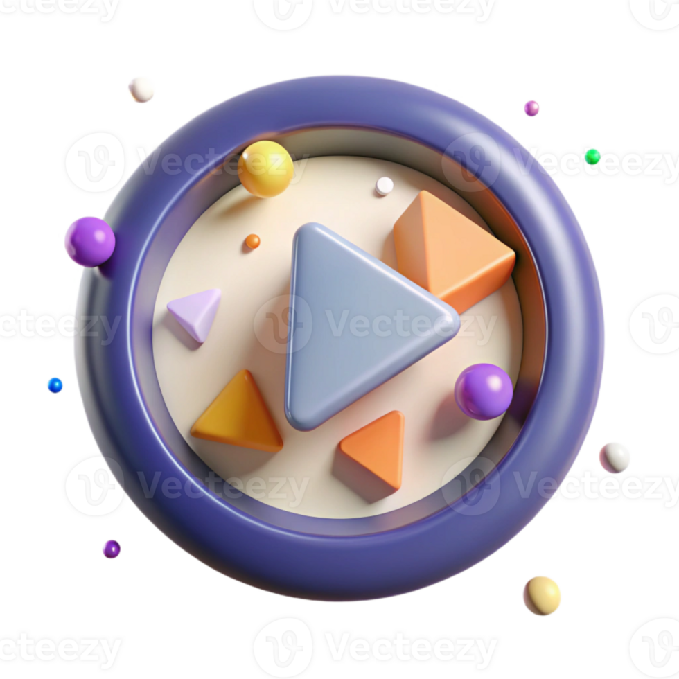 magnificent vintage Minimalist Play Circle Icon Isolated for Content genuine png
