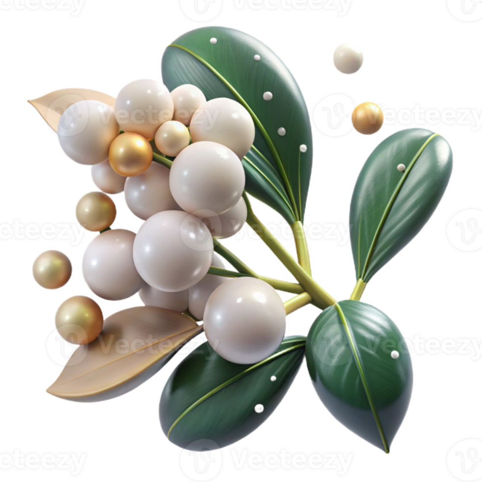 extraordinary minimalist Mistletoe Sprig White Berries Transparent for Romantic Designs premium png