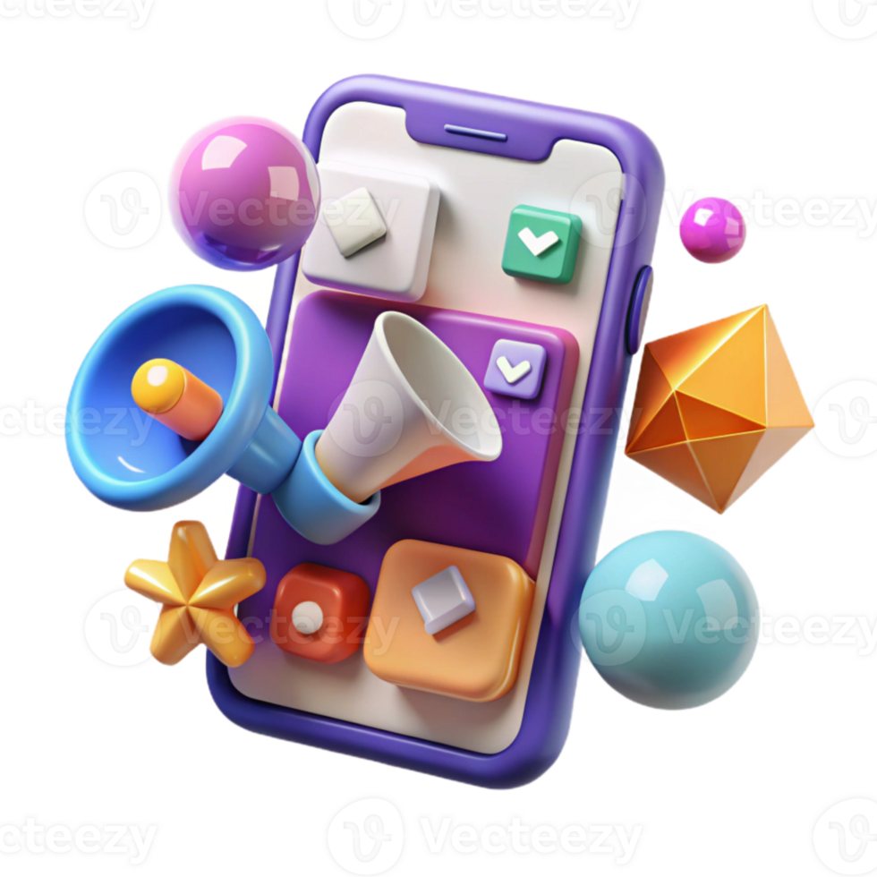 vibrant abstract Mobile App Marketing Icon Cutout for App Store Optimization png