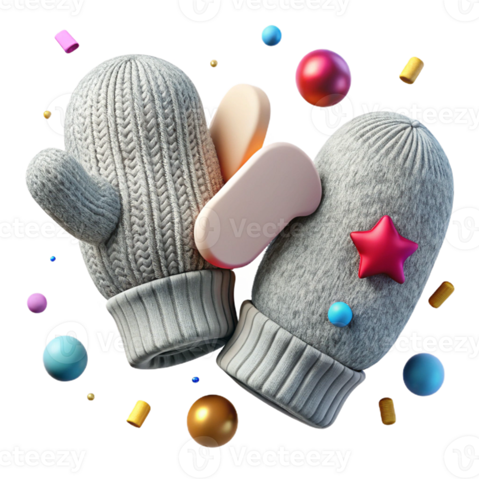 wonderful abstract Mittens Knitted Gloves Warmth Cutout for Winter Accessories exclusive png
