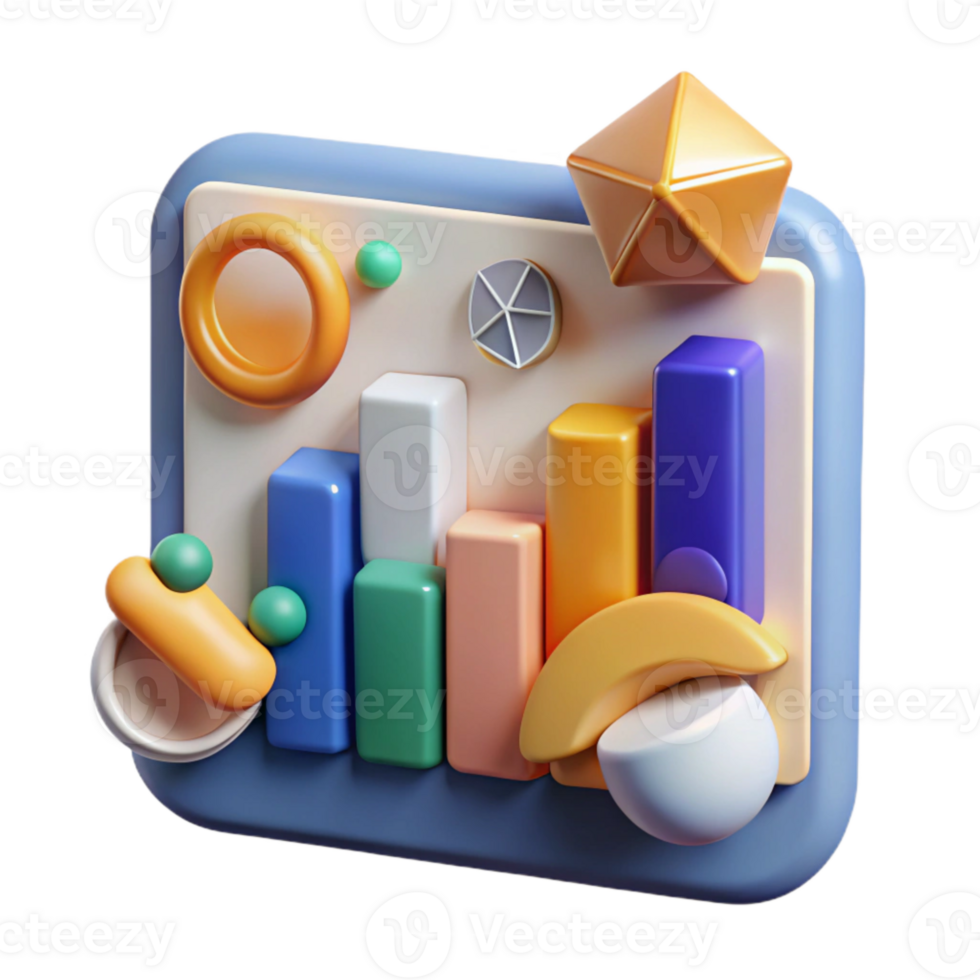 elegant contemporary Modern Chart and Graph Icons Cutout for Data Visualization high quality png