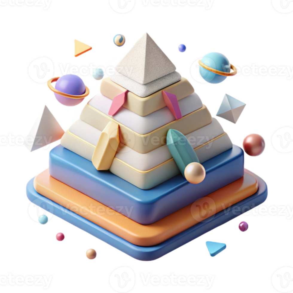 dramatic abstract Modern Data Pyramids Cutout for Business Hierarchy genuine png