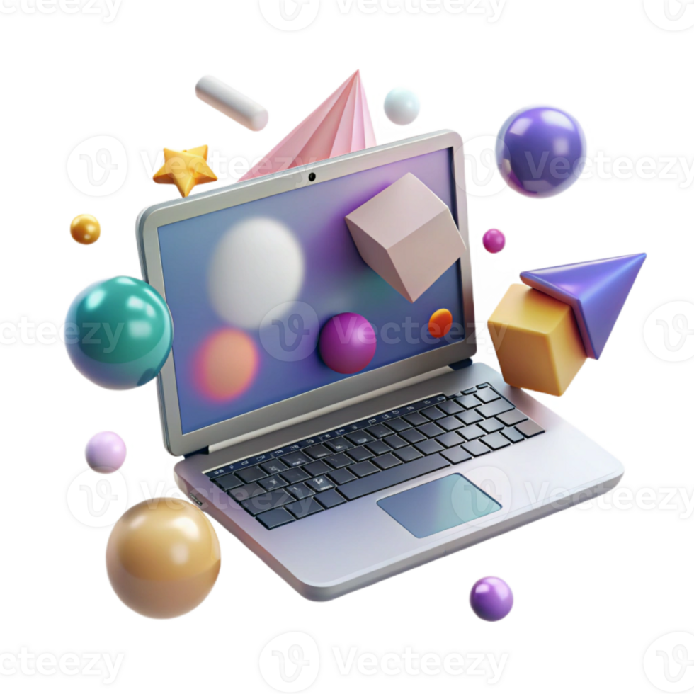 wonderful rustic Modern Laptop Open Screen Isolated for Web Design premium png
