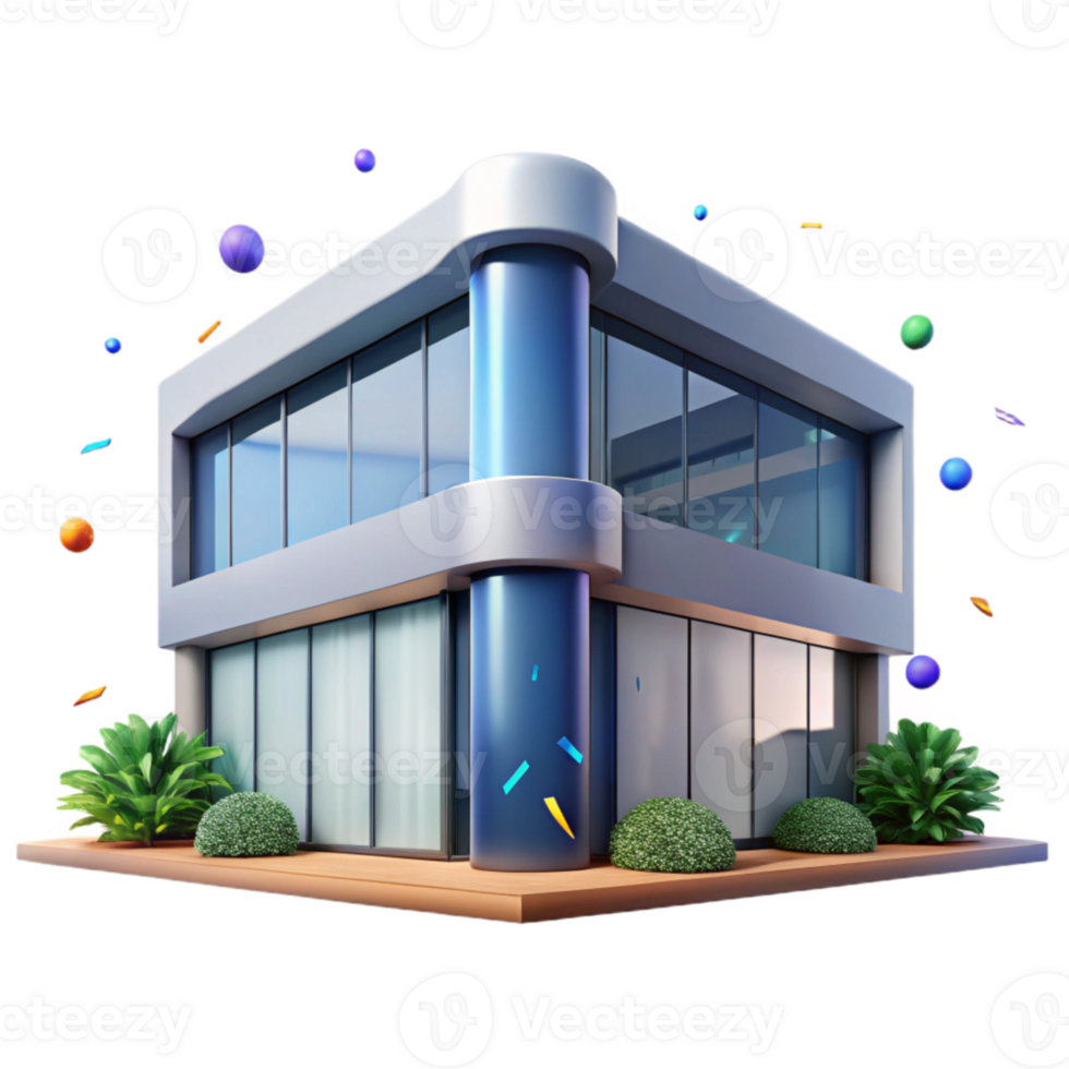 vibrant modern Modern Office Building Exterior Transparent Architecture authentic png