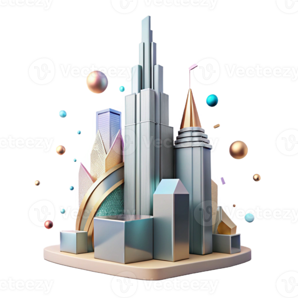impressive minimalist Modern Skyscraper Silhouette Architecture Cutout for Projects premium png