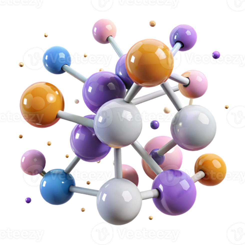 serene creative Molecular Structure Chemical Bonds Transparent for Chemistry Design authentic png