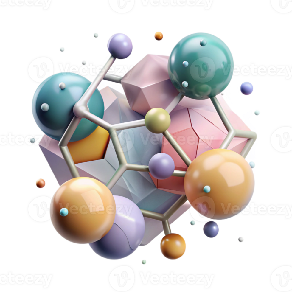 impressive traditional Molecule Graphic Illustration Cutout for Chemistry Design authentic png