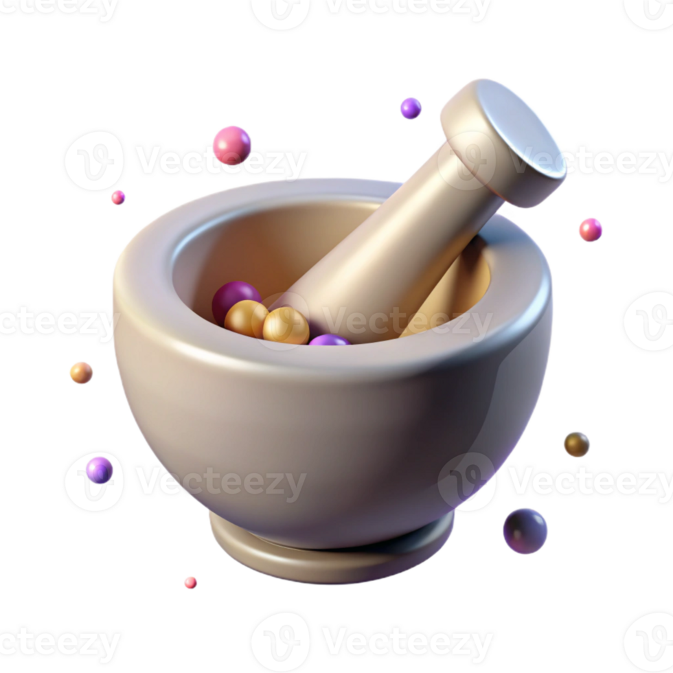 dramatic artistic Mortar and Pestle Grinding Cutout for Pharmacy Graphics professional png