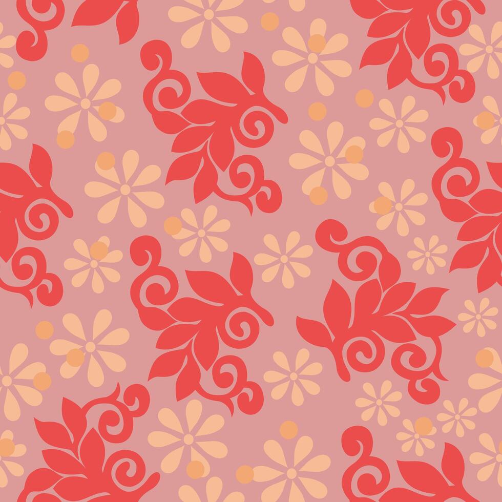 abstract leaf seamless pattern with a polka dot background vector