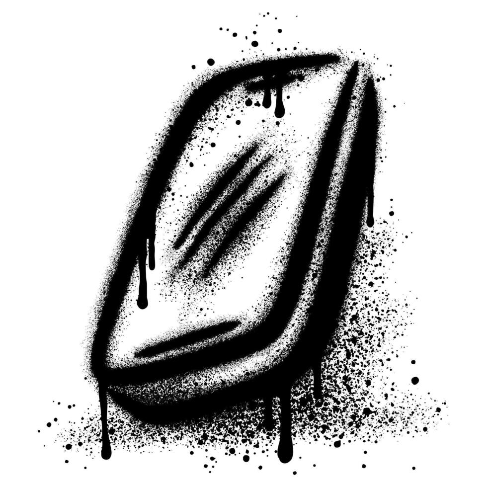 Spray Painted Graffiti Mobile phone Sprayed Isolated on white Background. vector