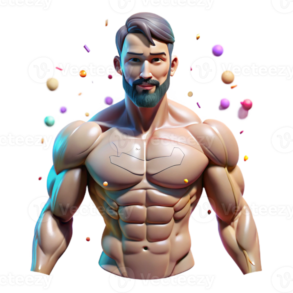 elegant rustic Muscular System Front View Male Isolated for Fitness Design genuine png