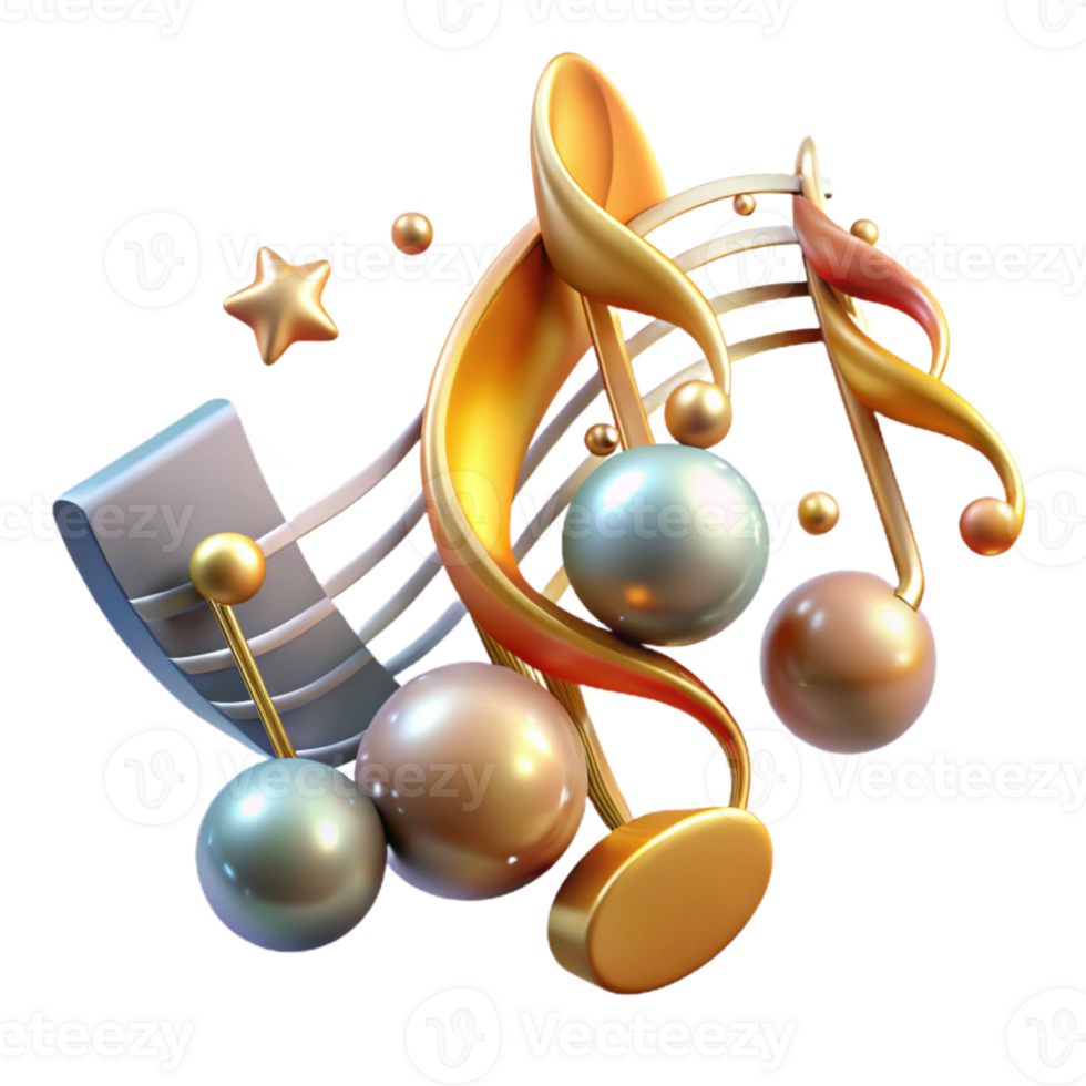 serene creative Musical Notes Staff Cutout for Composition high resolution png