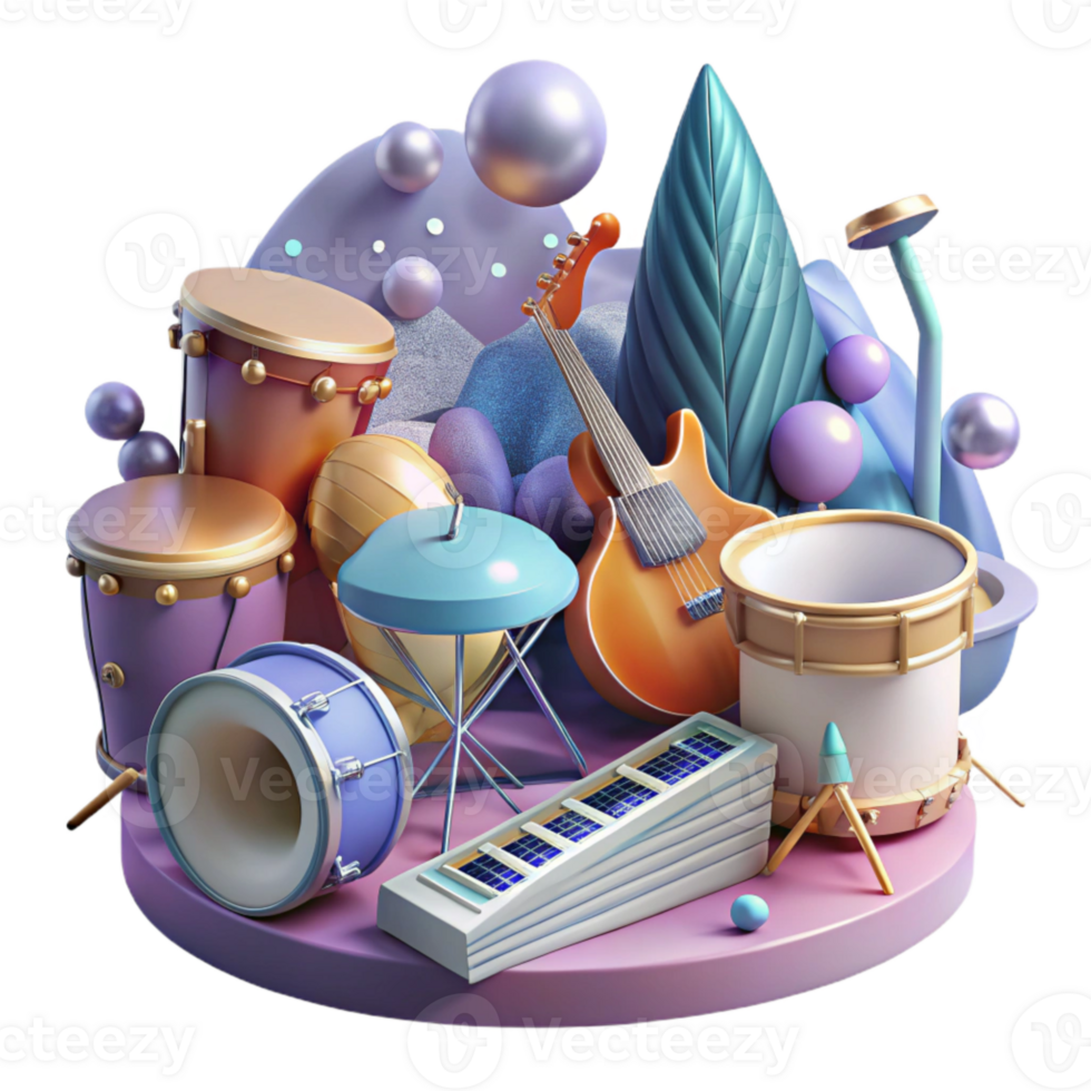 wonderful rustic Musical Instruments Isolated for Band or Orchestra Graphics genuine png