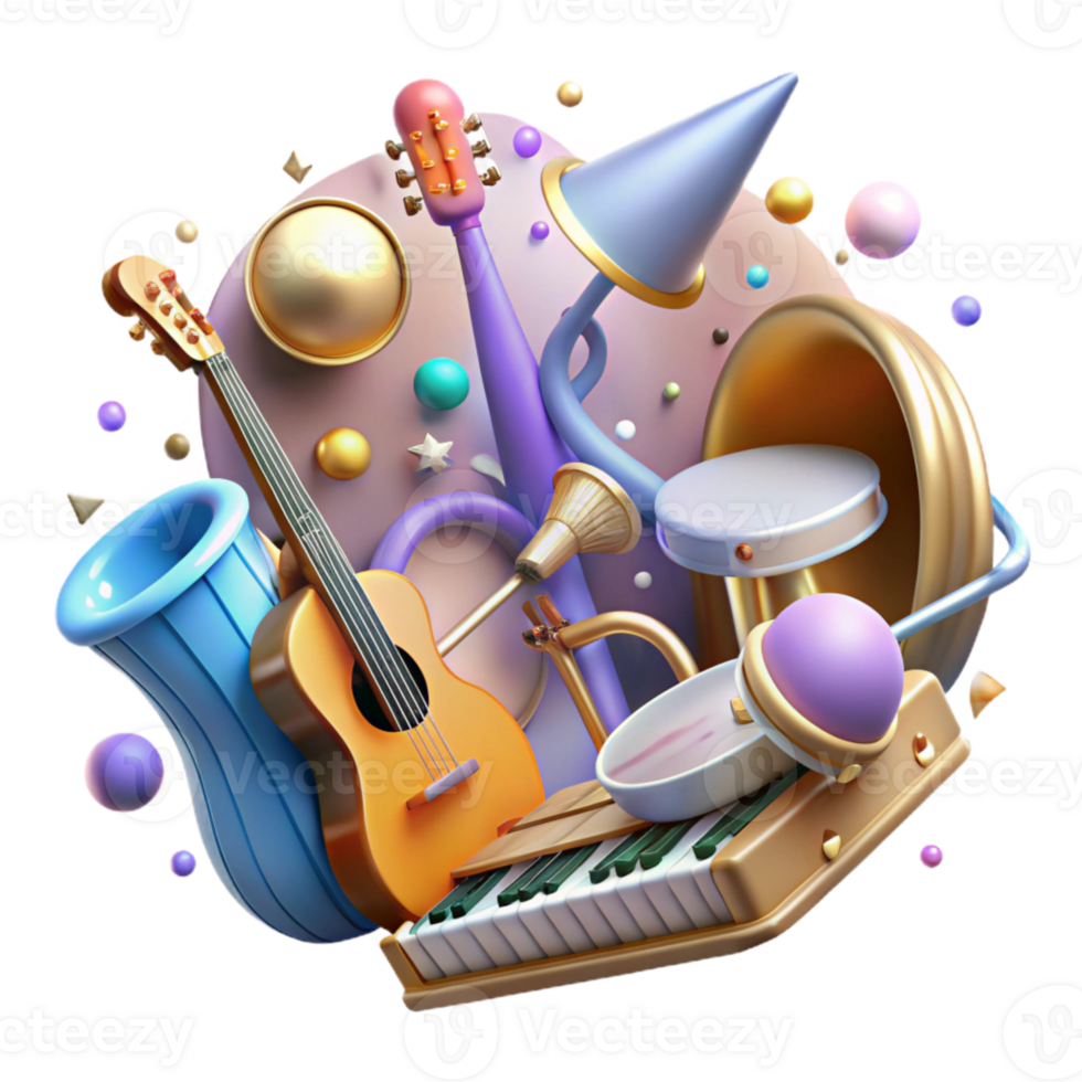 impressive creative Musical Instruments Isolated for Band or Orchestra Graphics genuine png