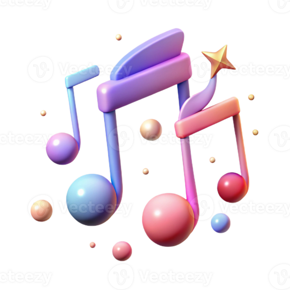 stunning minimalist Music Notes Gradient Cutout for Modern Music Graphics high resolution png