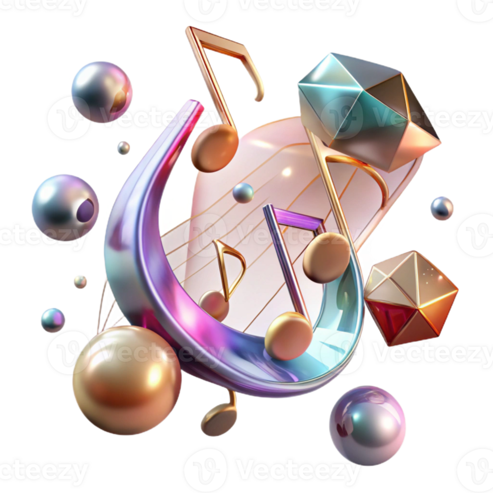 elegant modern Music Notes Background Transparent for Music Websites detailed png