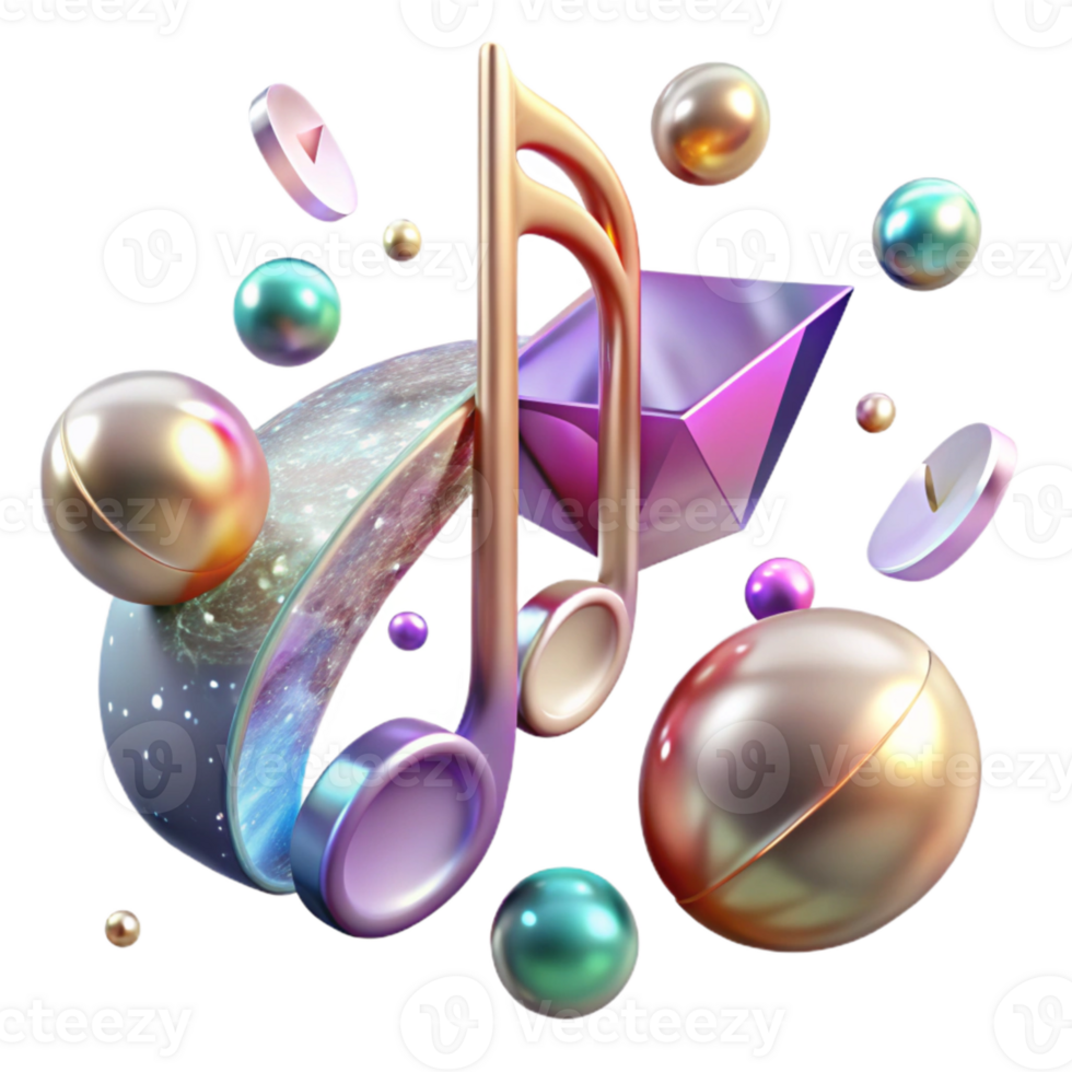 dramatic classic Music Notes Design Transparent Background for Music Merch png