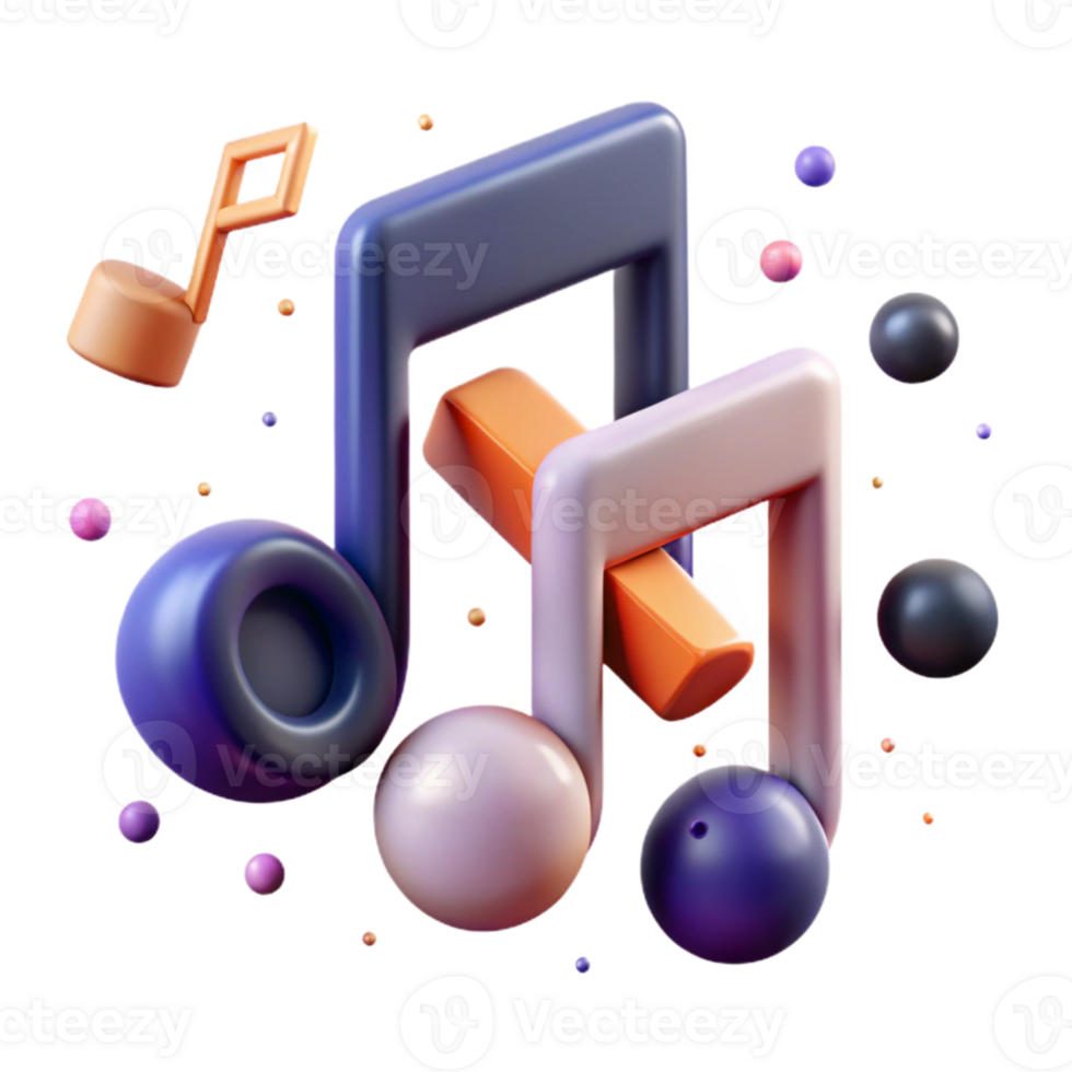 stunning artistic Music Notes Icon Isolated for Music Websites authentic png