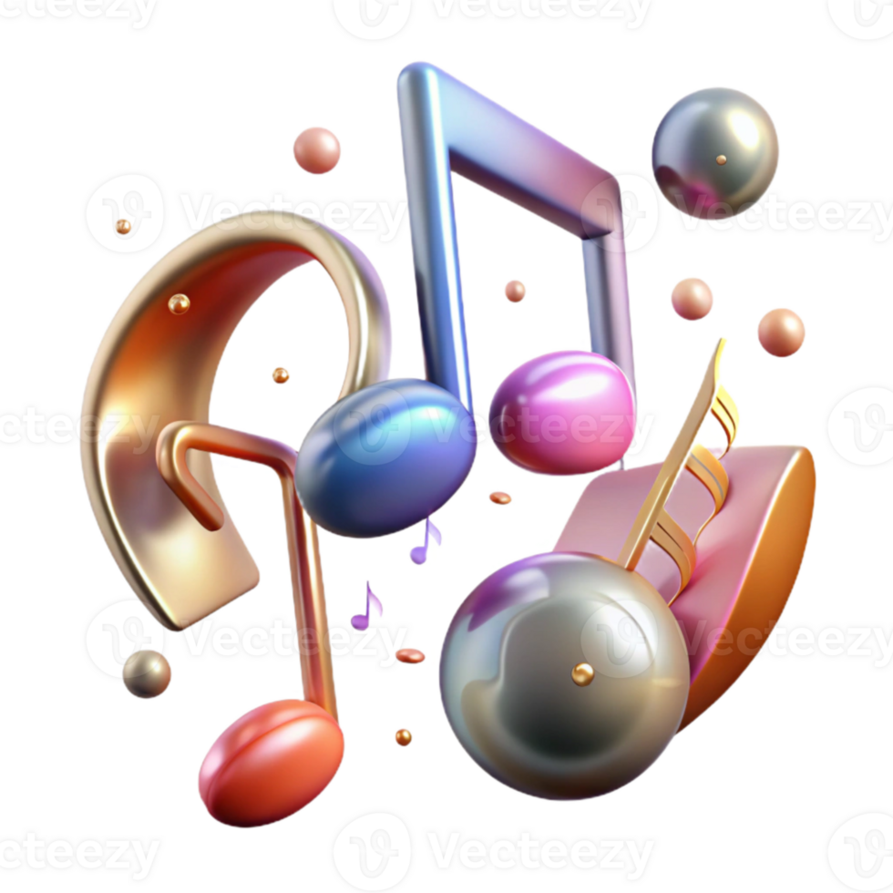 beautiful abstract Music Notes for Social Media Graphics high quality png