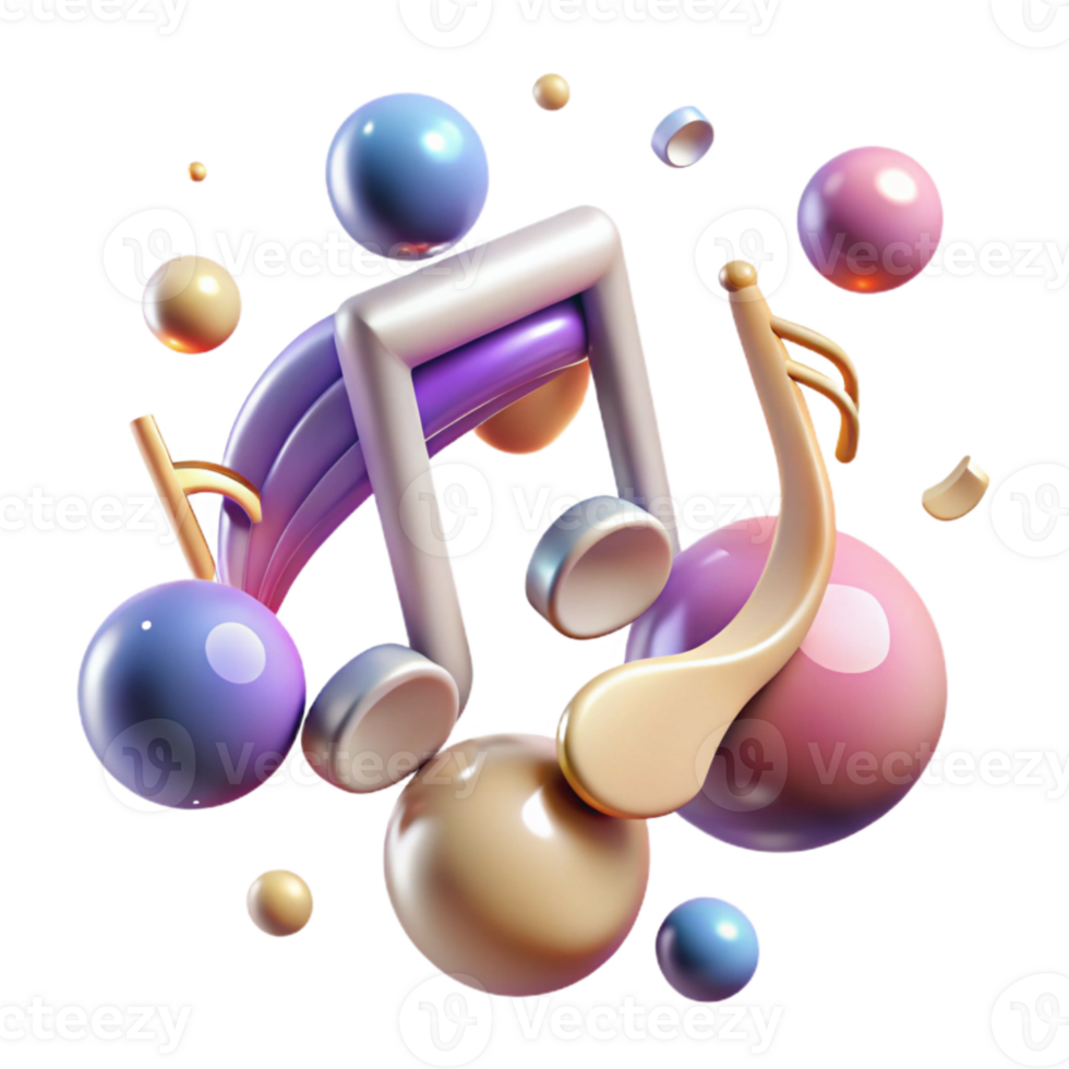 dramatic modern Music Notes for Social Media Graphics premium png