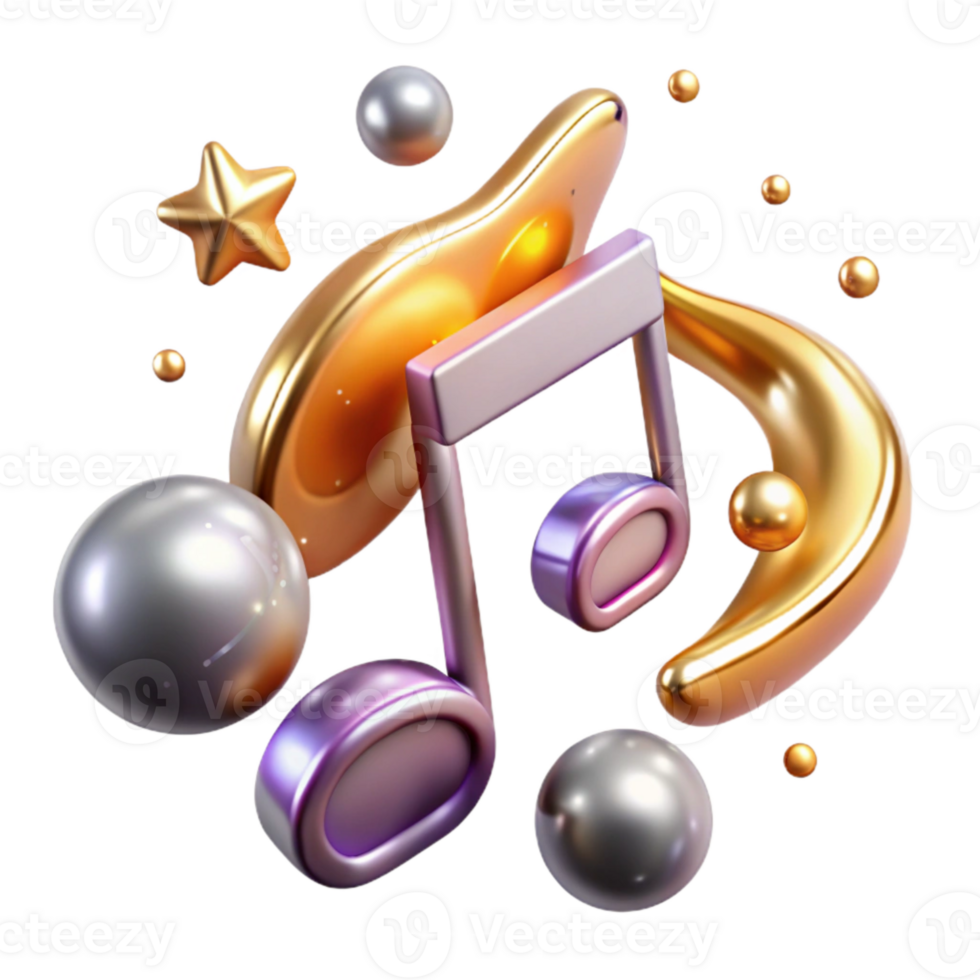 vibrant minimalist Music Notes for Social Media Graphics professional png