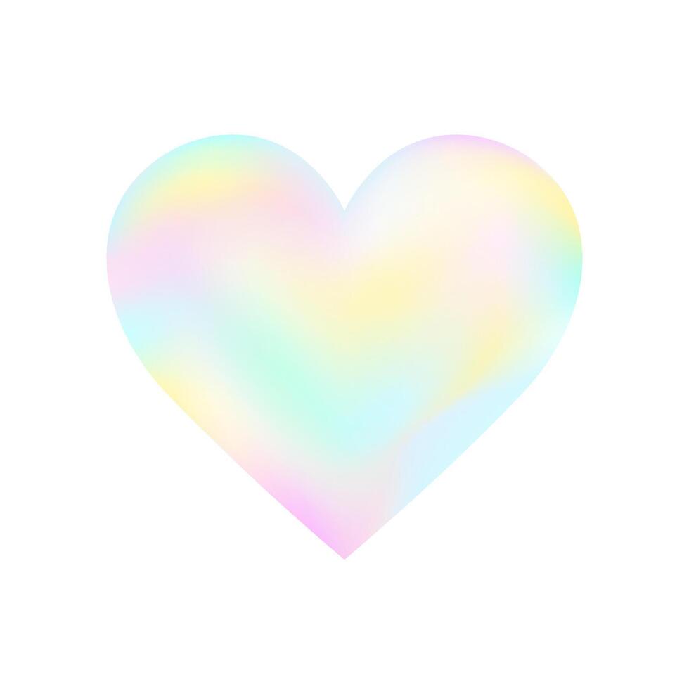 Luminous Iridescent Heart isolated on White background vector