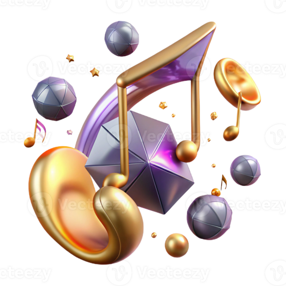 magnificent creative Music Notes Illustration for Creative Projects original png
