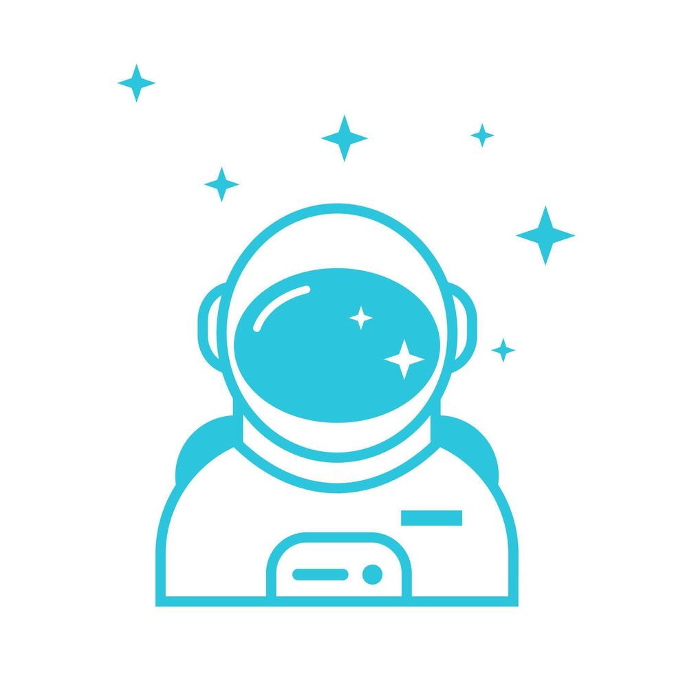 Breathing Astronaut Gear icon, Isolated on white background. Blue icon set. vector