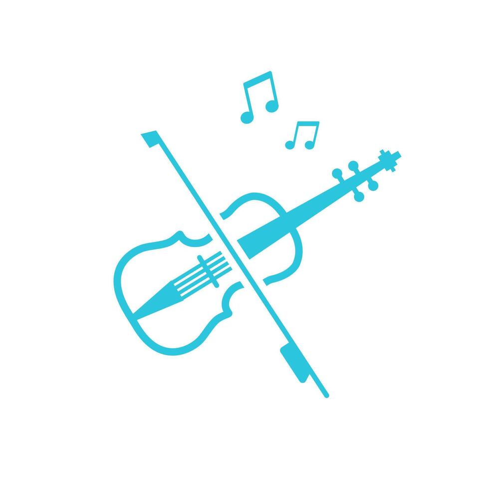 Violin icon. Isolated on white. Blue icon set vector