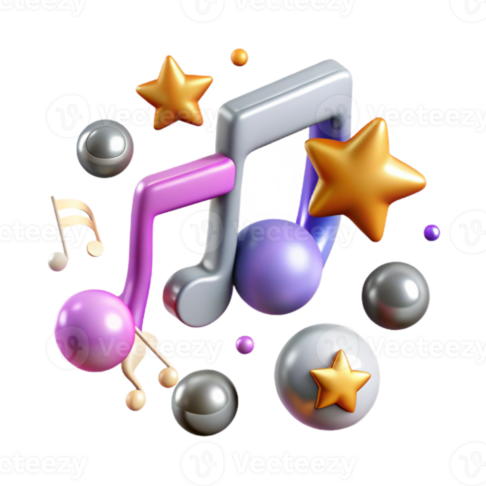 vibrant creative Music Notes Icon Isolated for Music Websites authentic png