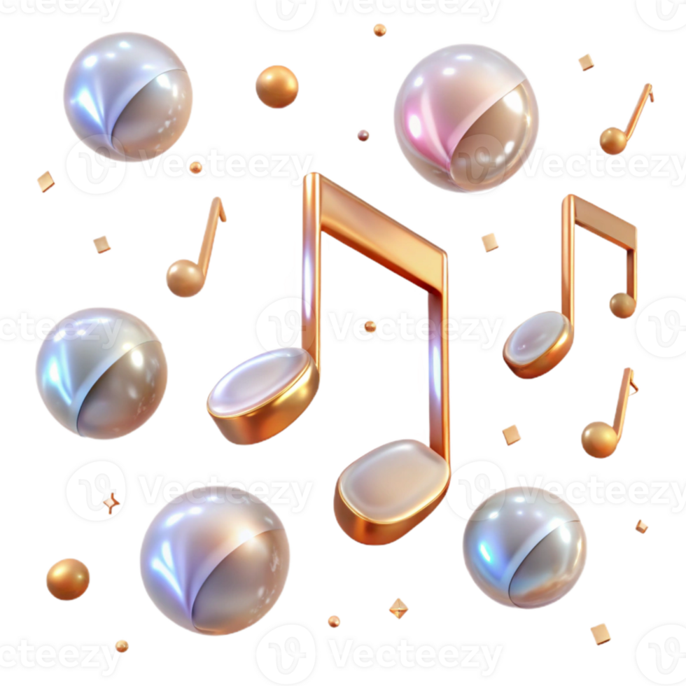 serene contemporary Music Notes Pattern Transparent Background for Fabric Design authentic png