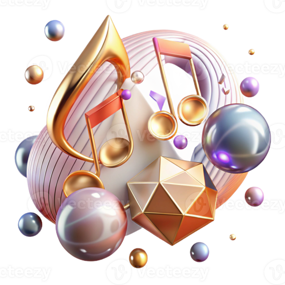 beautiful modern Music Notes Set Transparent Background for Music Composers exclusive png