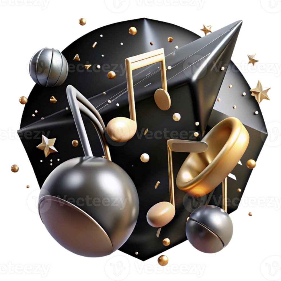 stunning rustic Music Notes with White Background premium png
