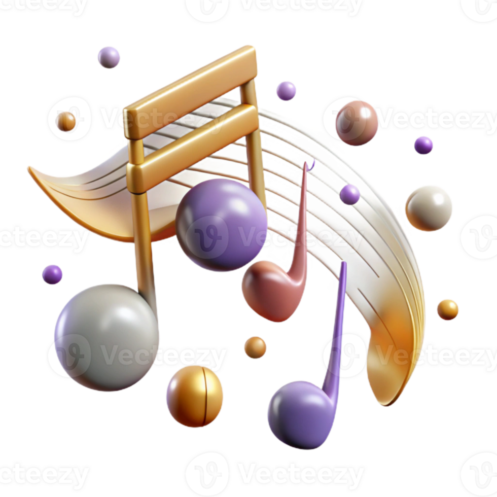 elegant traditional Music Notes with Staff Lines Isolated for Music Teachers high quality png