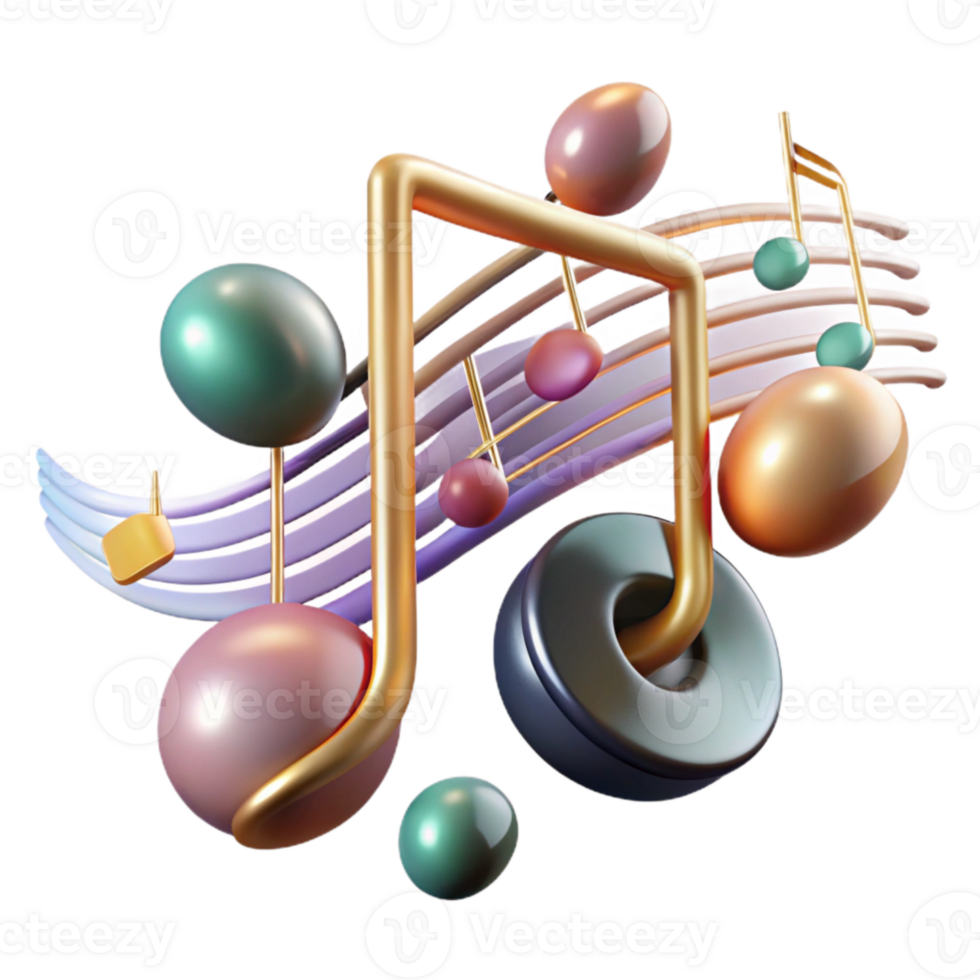 dramatic abstract Music Notes with Staff Lines Isolated for Music Teachers professional png