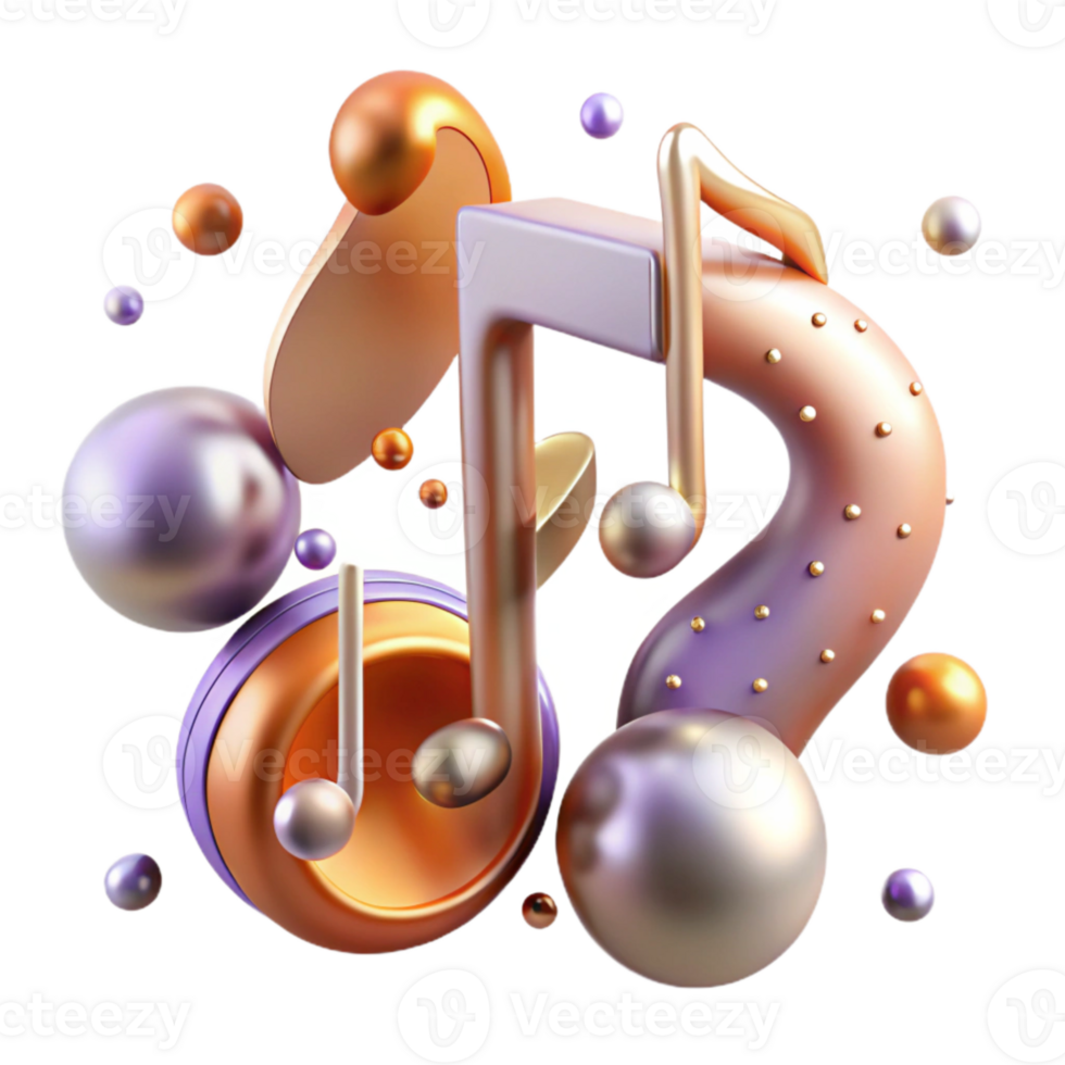beautiful modern Music Notes Design Element for Visual Arts genuine png