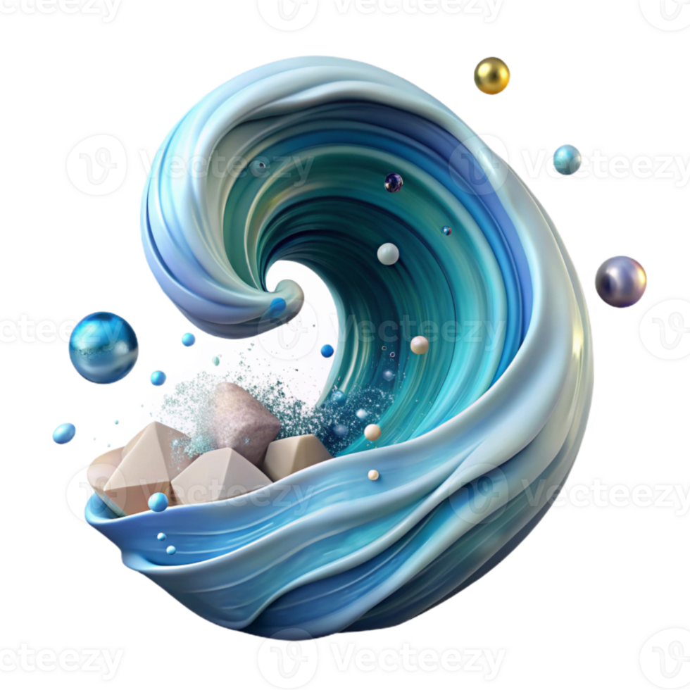 vibrant contemporary Ocean Wave Brush Stroke Transparent for Artistic Effects png