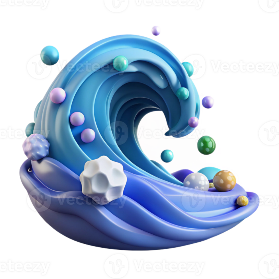 magnificent classic Ocean Wave Cartoon Style Isolated for Kids Projects original png
