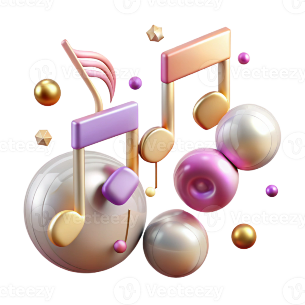 serene artistic Music Notes for Social Media Graphics genuine png