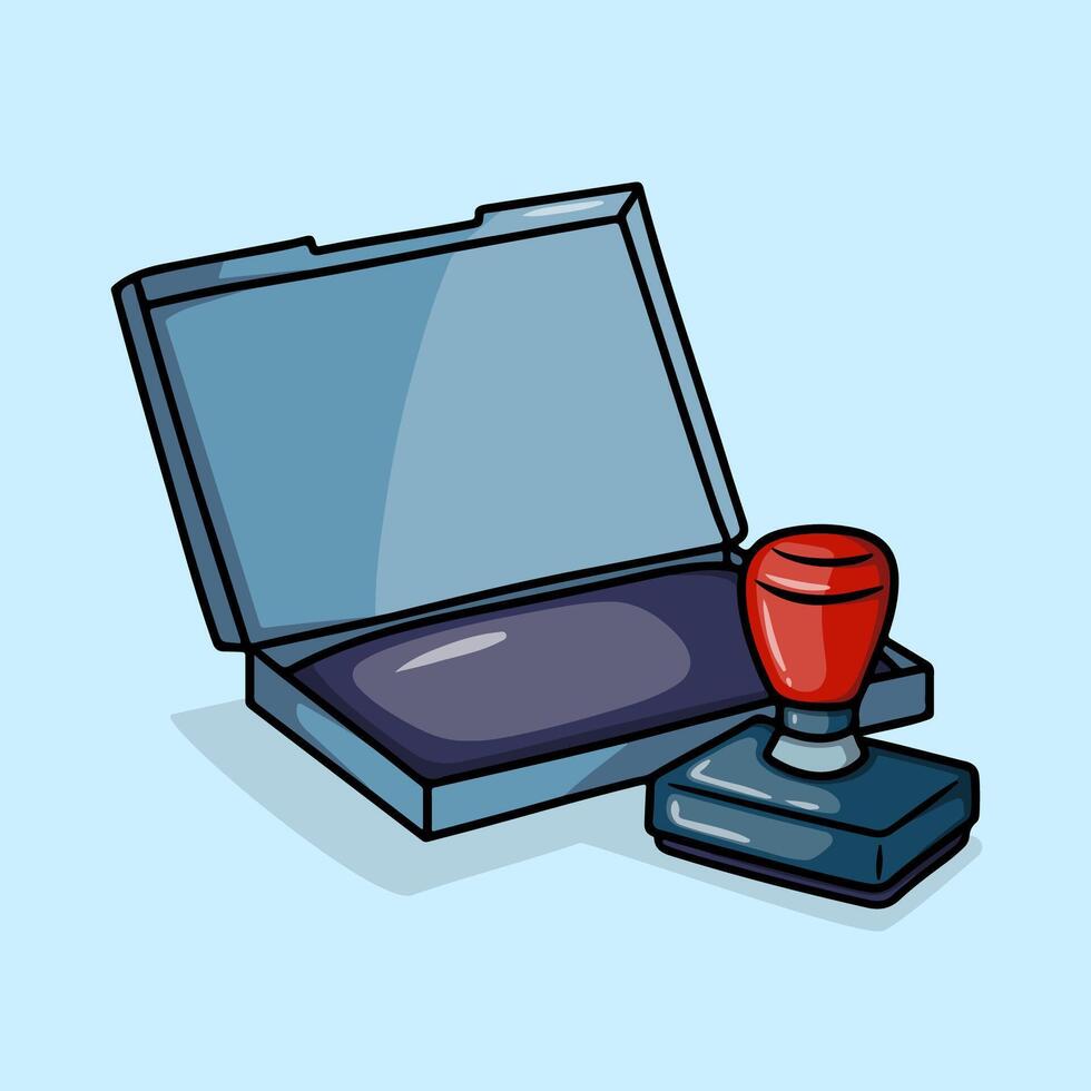 Rubber Stamp with Ink Pad vector