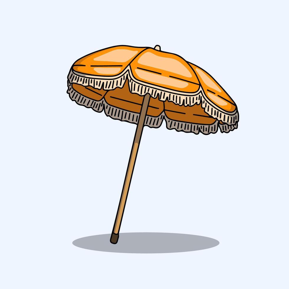 Orange beach umbrella for summer vacation vector