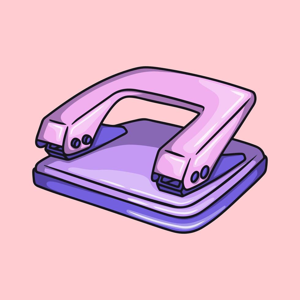 Illustration of a purple paper hole puncher vector