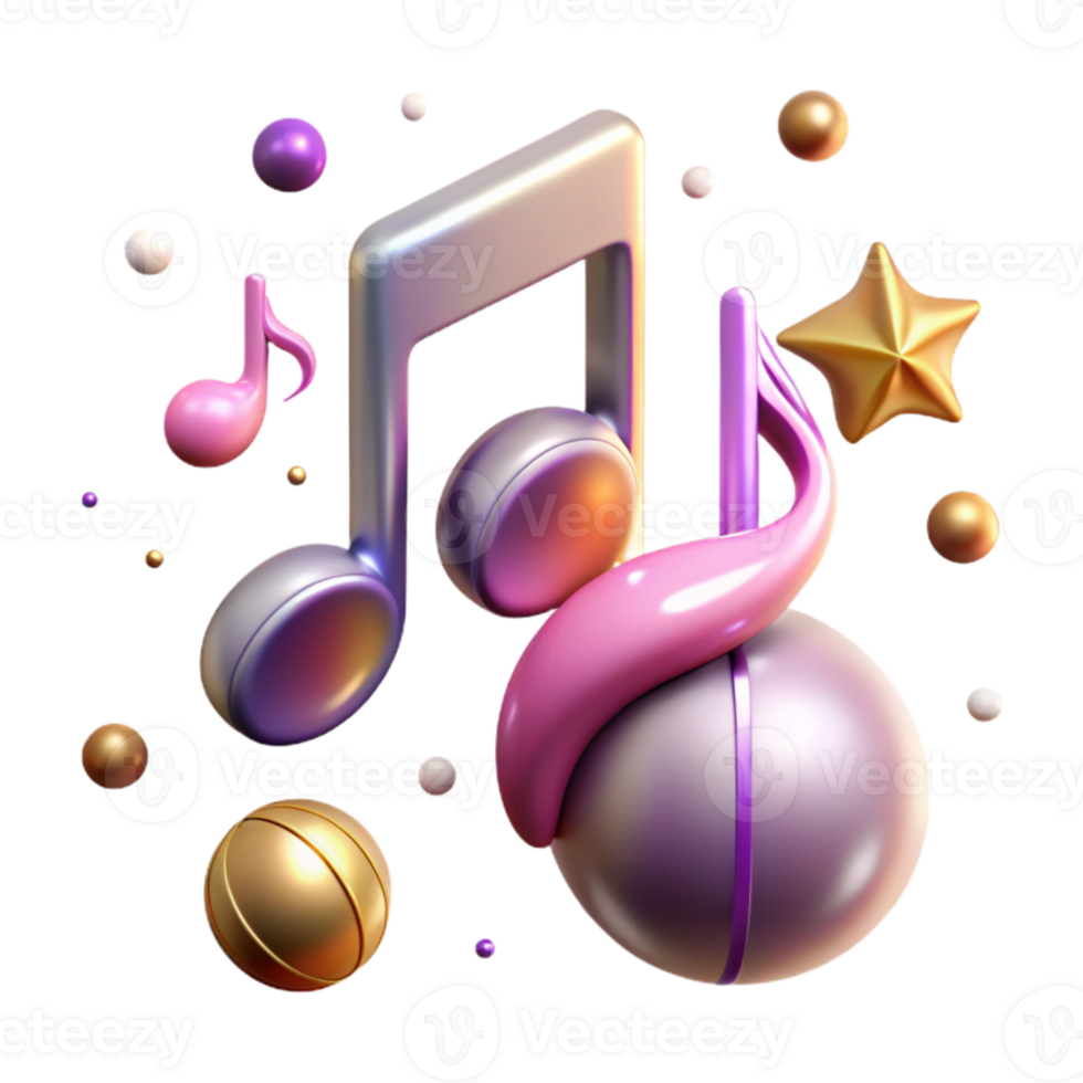 serene vintage Music Notes for Social Media Graphics high quality png