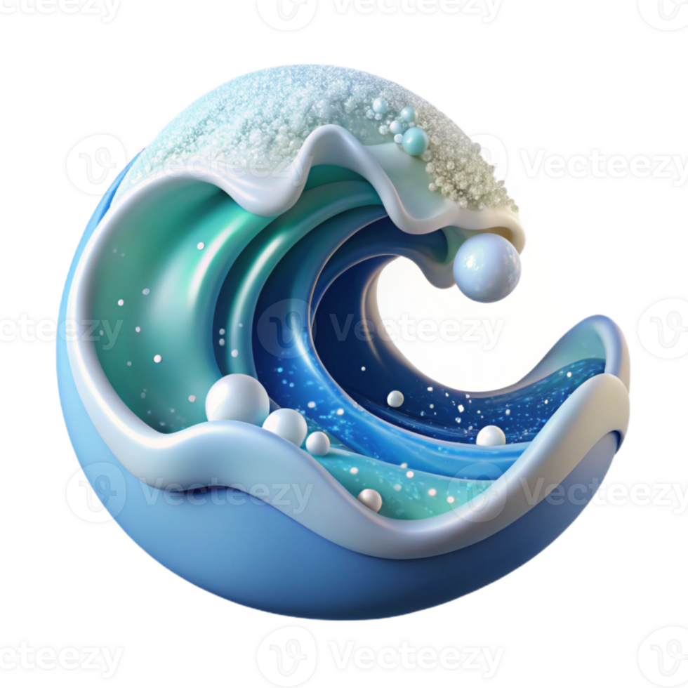 elegant minimalist Ocean Wave Crest Icon Transparent for Navigation Apps detailed png