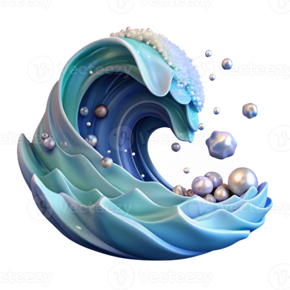 extraordinary artistic Ocean Wave Design Asset Isolated for Creative Projects premium png