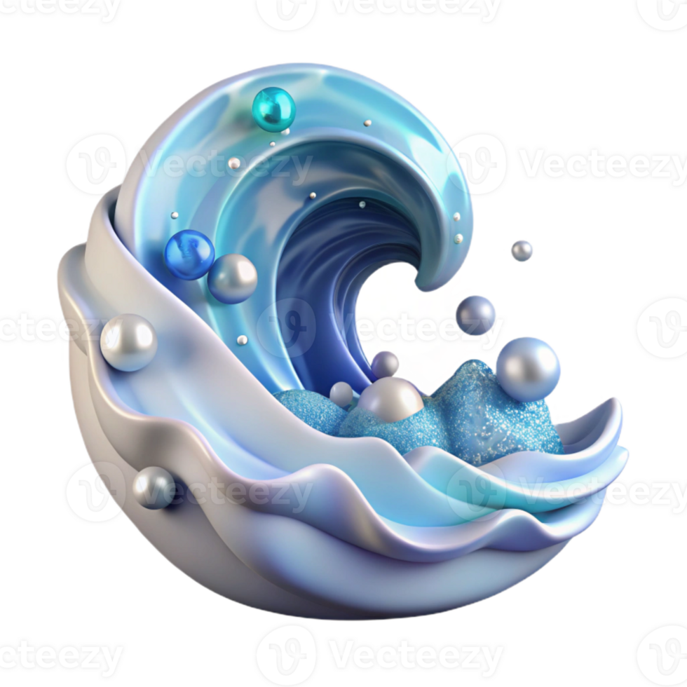 vibrant traditional Ocean Wave Design Element Isolated for Summer Promotions detailed png