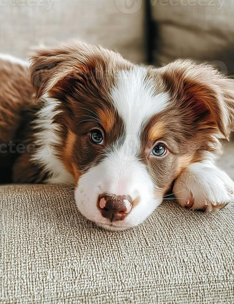 A Border Collie Puppy at Rest photo