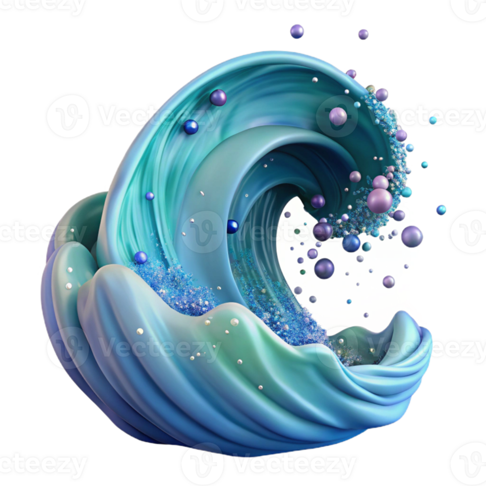 stunning traditional Ocean Wave Digital Painting Isolated for Illustration Projects high quality png